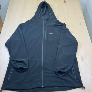 Freedom Industries Men's Black Waffle Knit Hooded Zip Up‎ Fleece Jacket 2XL